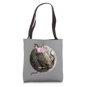 Nerdy Owl White Owls Gothic Chewing Pink Bubblegum Tote Bag XD